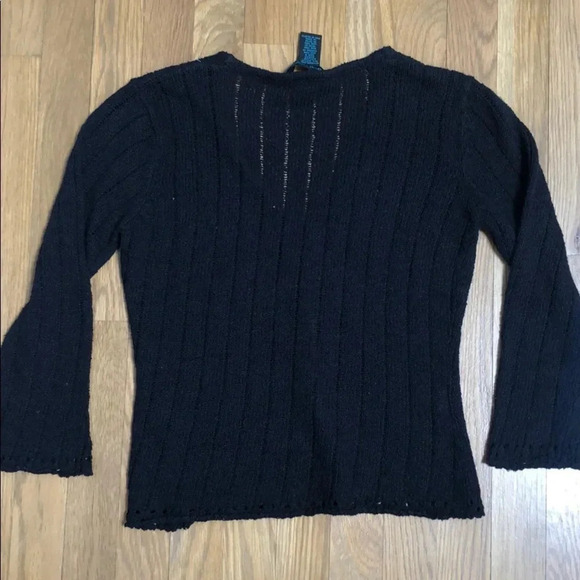 Black BCBG swing cardigan w/ color accents - M - Picture 3 of 3